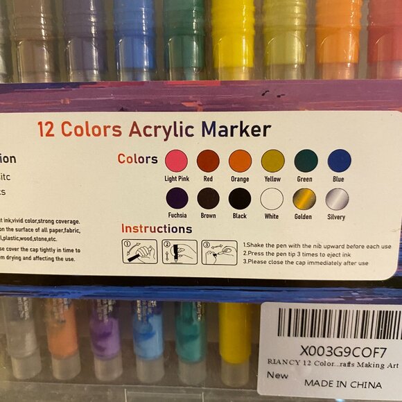 NEW Lettering Acrylic Markers 12 Colors Fine Tip with Dual Tip Brush Pens - Picture 8 of 8